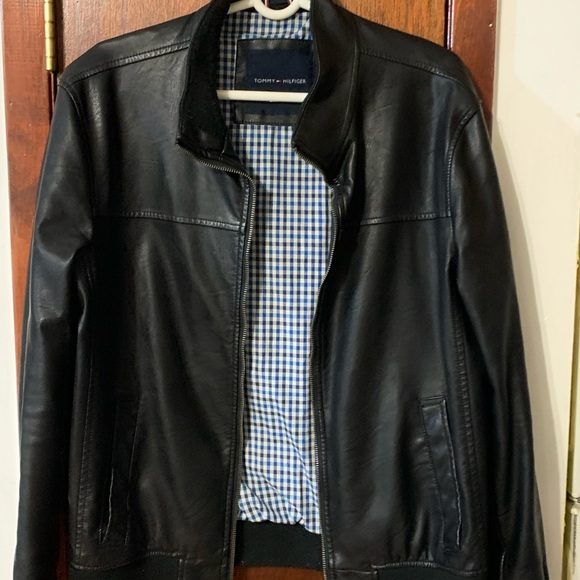 tommy hilfiger leather jacket mens